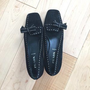 Vintage Prada Suede Black Kitten Heels